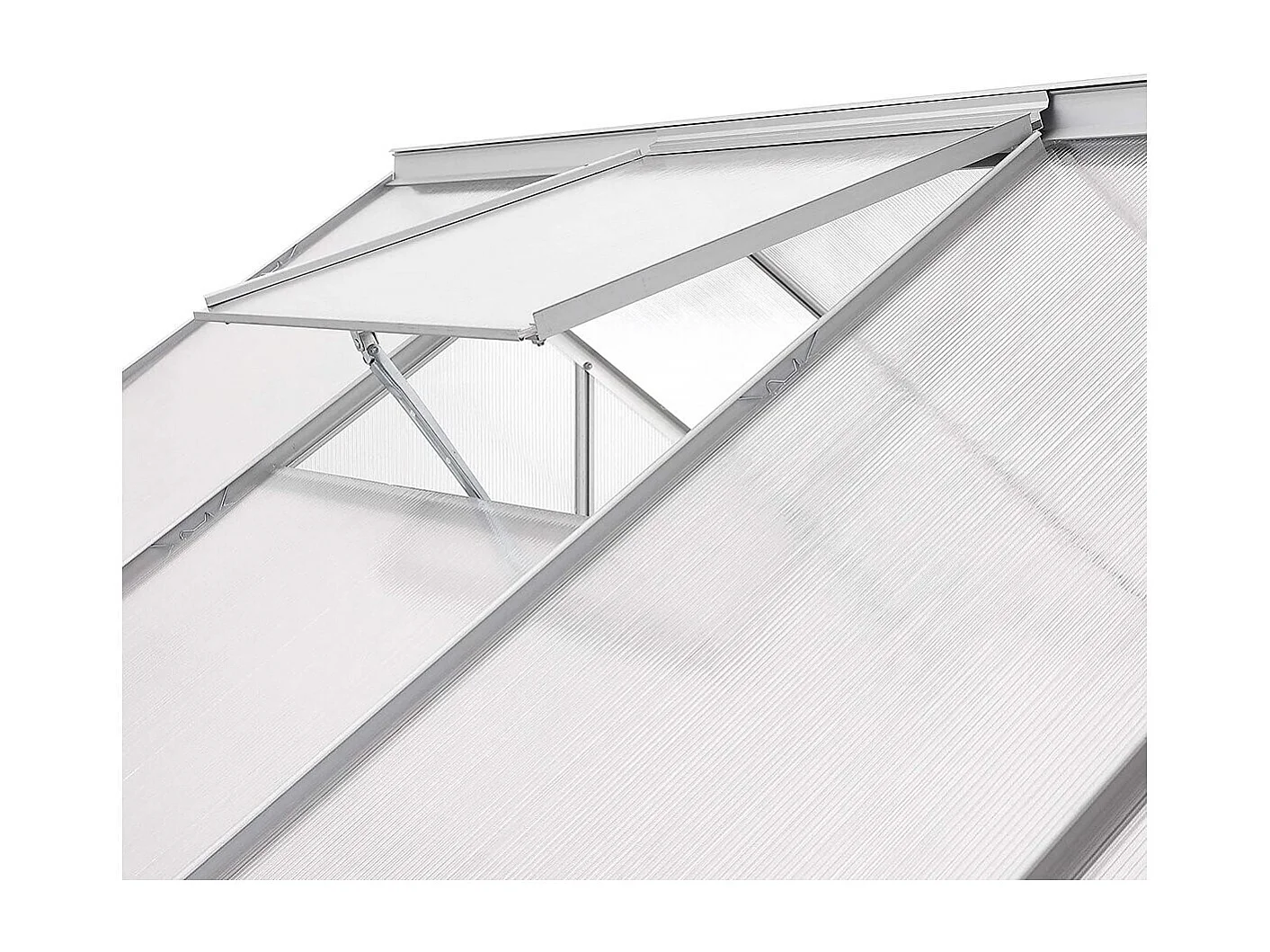 Serre jardin polycarbonate 190 x 190 x 195 cm "Basilic" - 3,61 m² - Gris