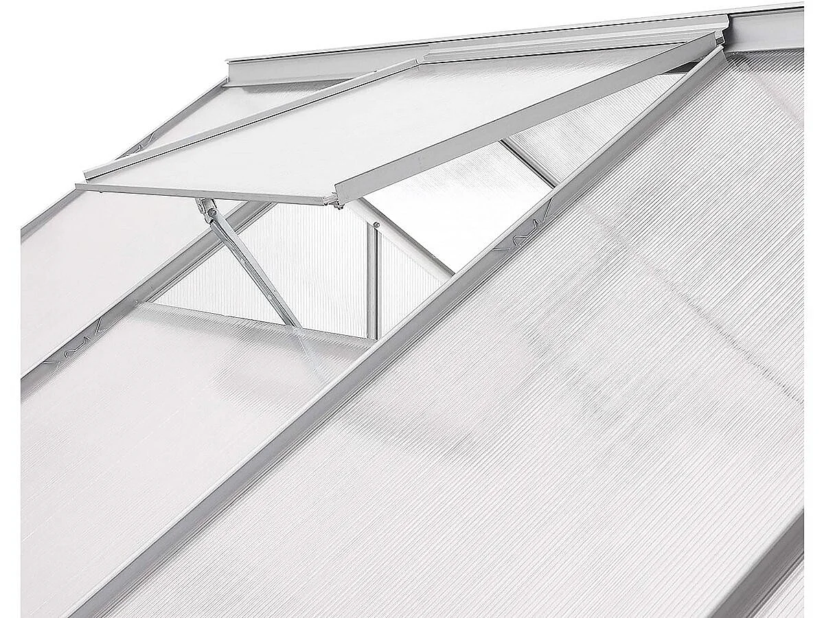Serre jardin polycarbonate 190 x 190 x 195 cm "Basilic" - 3,61 m² - Gris