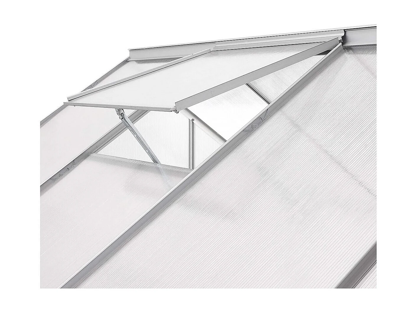 Serre jardin polycarbonate 370 x 190 x 195 cm "Basilic" - 7,03 m² - Gris