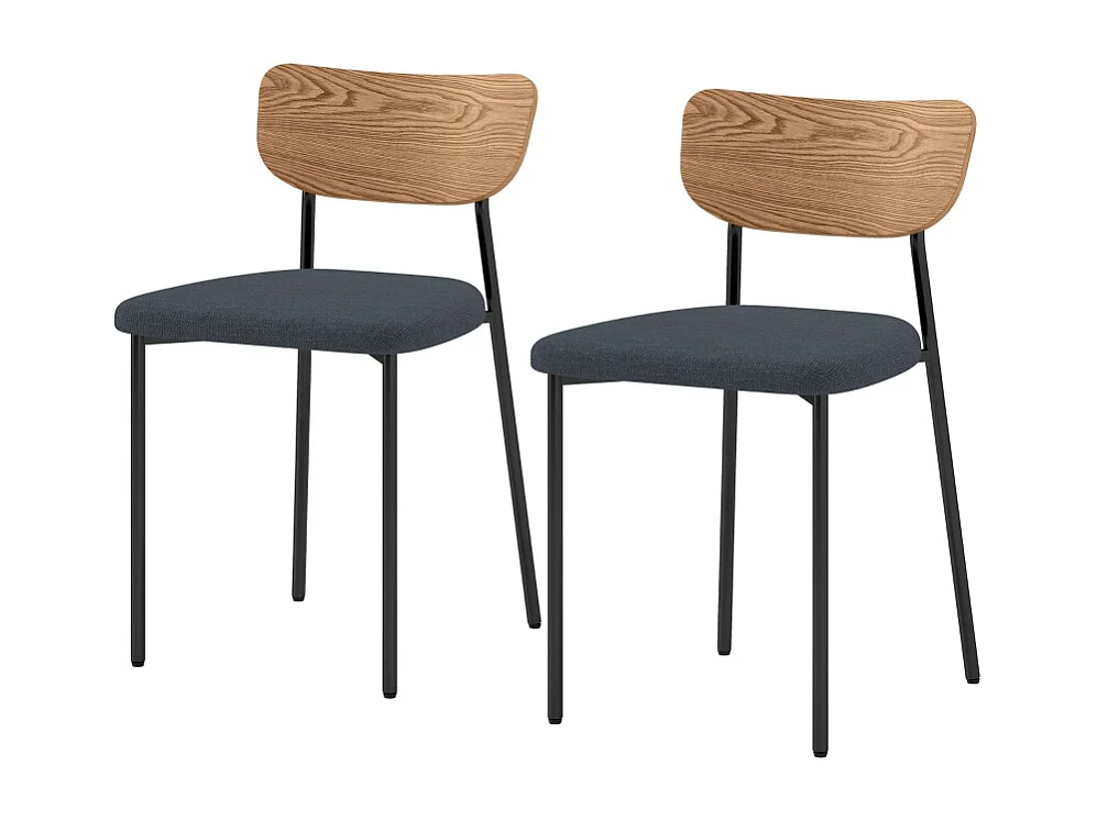 Set van 2 stoelen met metalen poten - Grijs