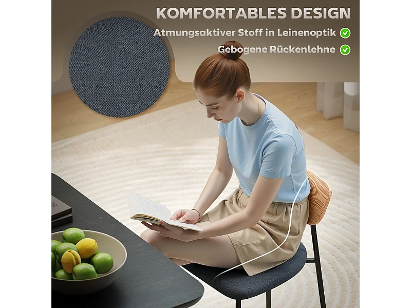 Set van 2 stoelen met metalen poten - Grijs