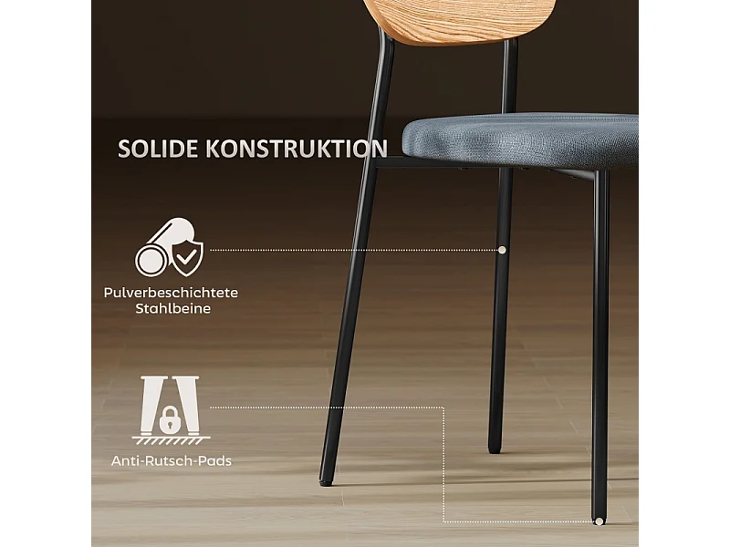 Set van 2 stoelen met metalen poten - Grijs