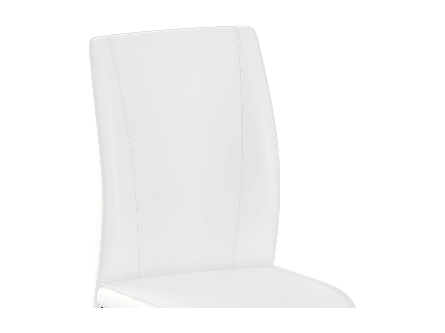 Lot de 2 chaises cantilever en simili cuir blanc - cadre en métal noir
