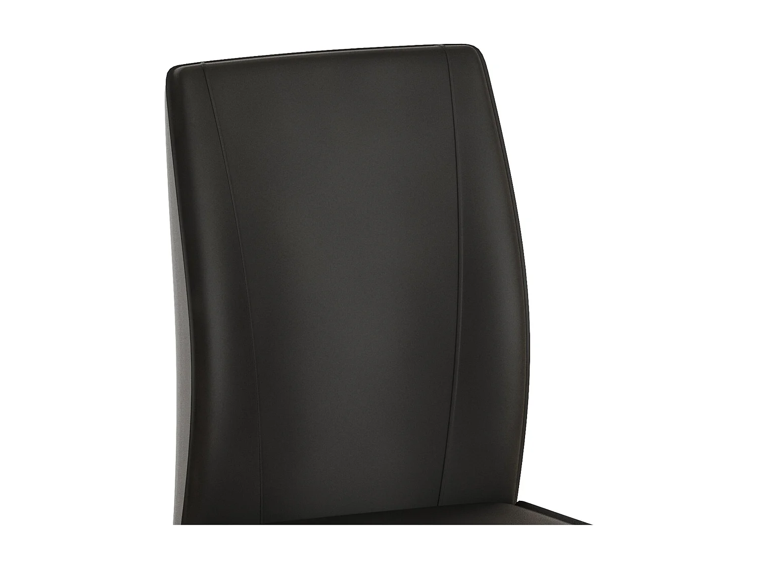 Lot de 2 chaises cantilever en simili cuir noir - cadre en métal noir