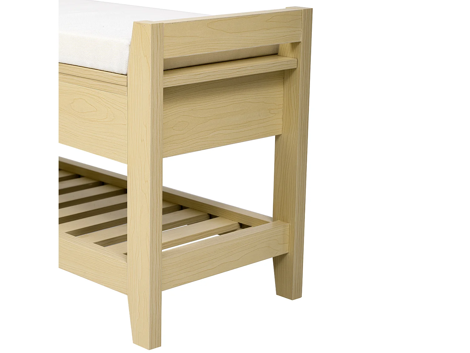 Meuble à chaussures avec 2 tiroirs et coussin - Bois MDF- Couleur naturel