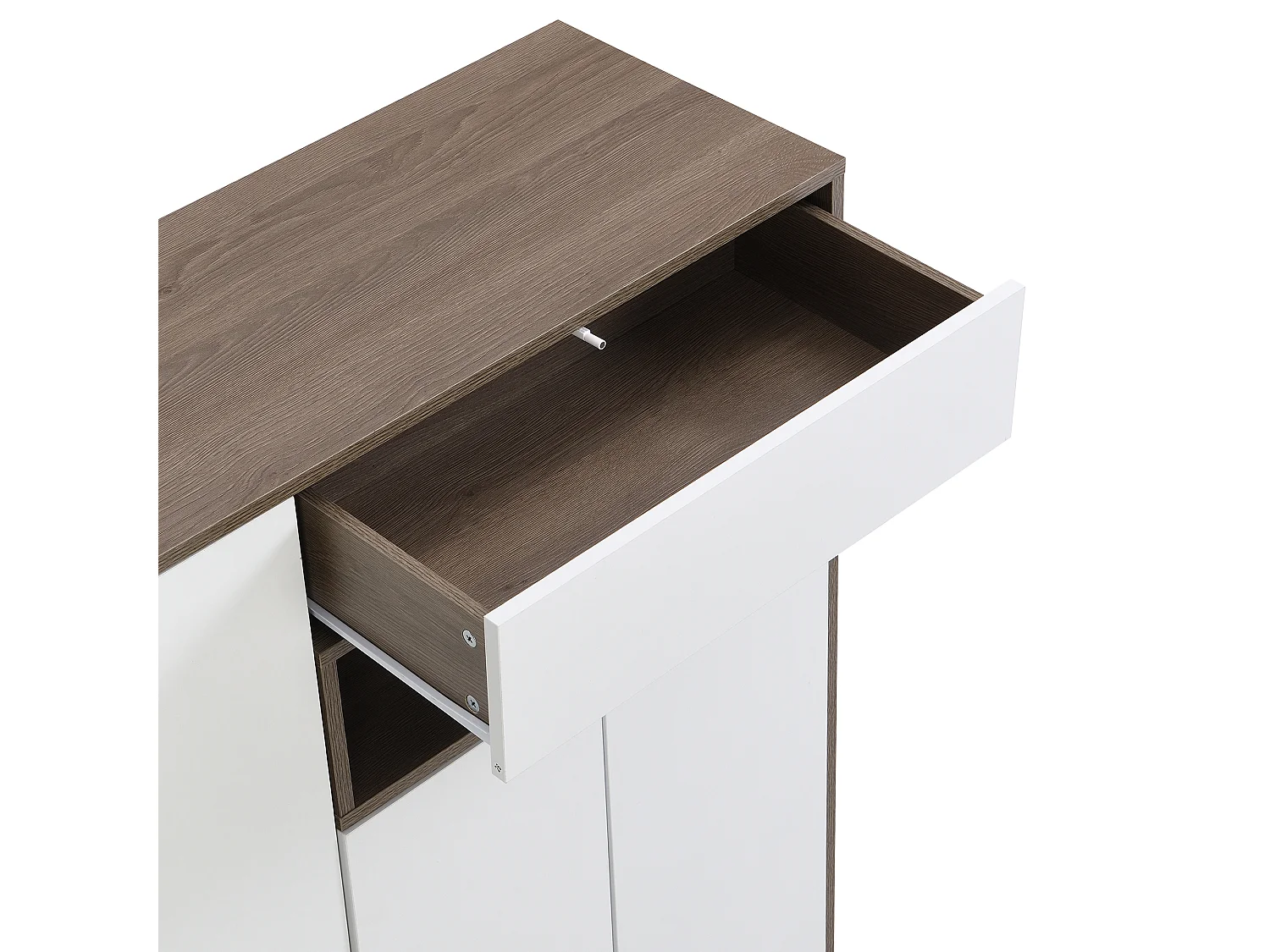 Meuble à chaussures avec 3 portes,1 tiroirs et banc rembourré - Bois PB - Blanc