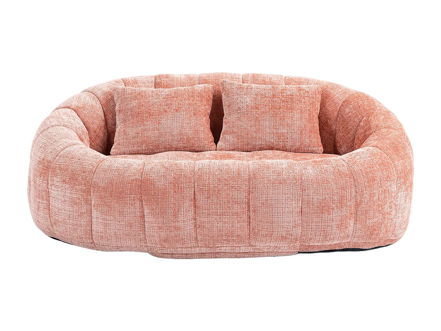 2-zitsbank met kussen - Bank voor volwassenen en kinderen - Roze chenillestof