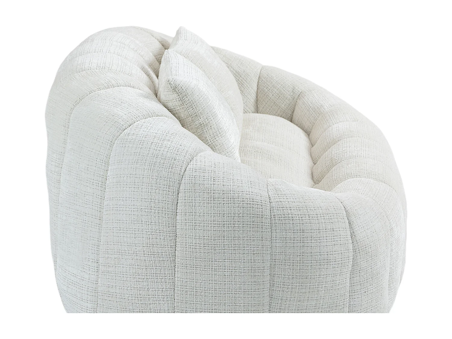 Canapé 2 places avec coussin - Canapé pour adultes et enfants- Tissu chenille beige