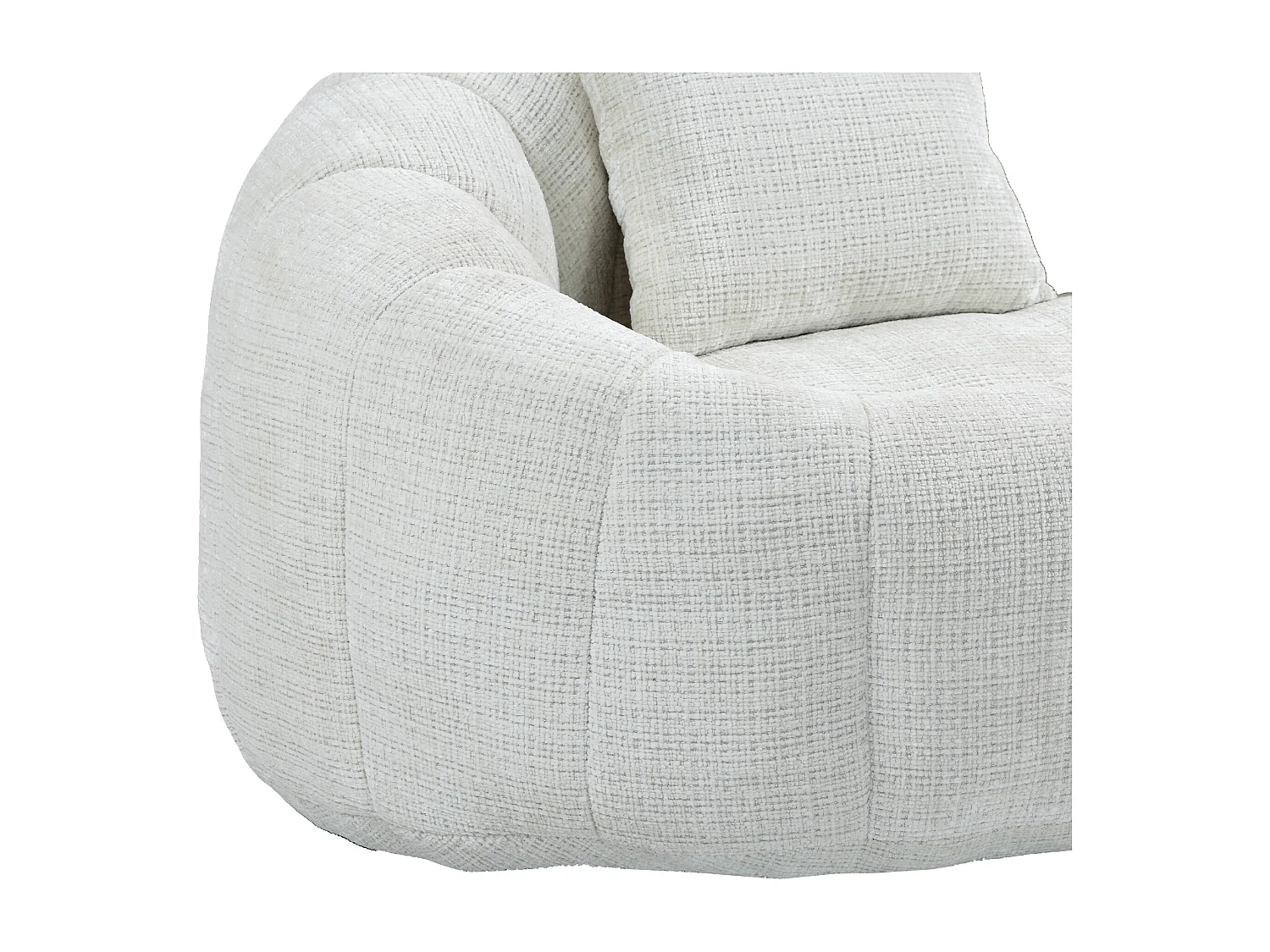 Canapé 2 places avec coussin - Canapé pour adultes et enfants- Tissu chenille beige