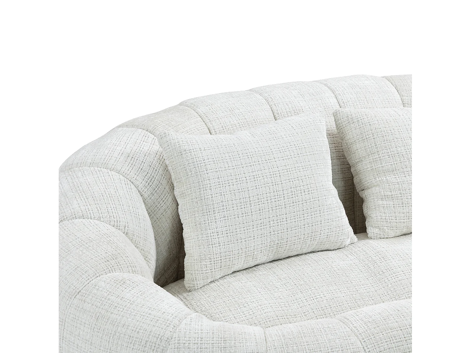 Canapé 2 places avec coussin - Canapé pour adultes et enfants- Tissu chenille beige