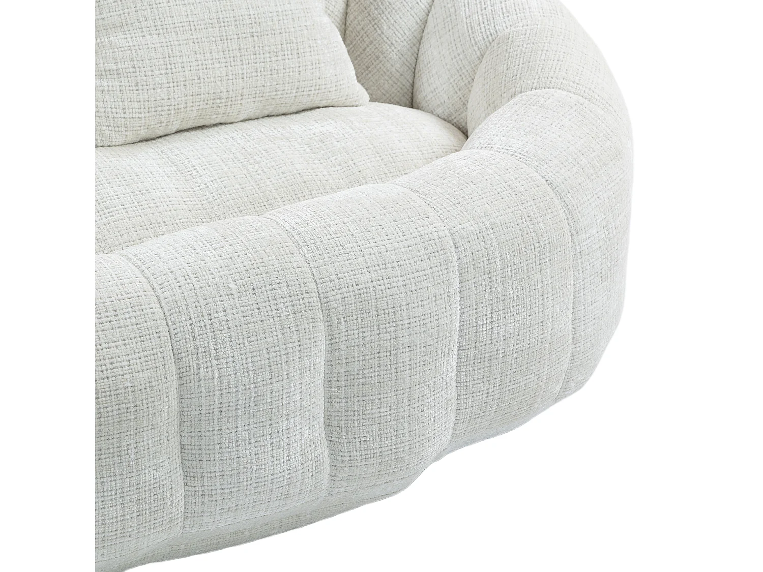 Canapé 2 places avec coussin - Canapé pour adultes et enfants- Tissu chenille beige