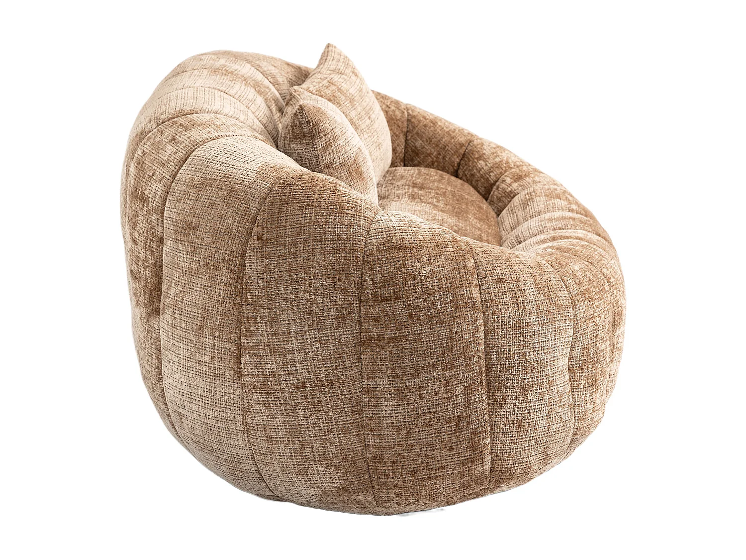 Canapé 2 places avec coussin - Canapé pour adultes et enfants- Tissu chenille café