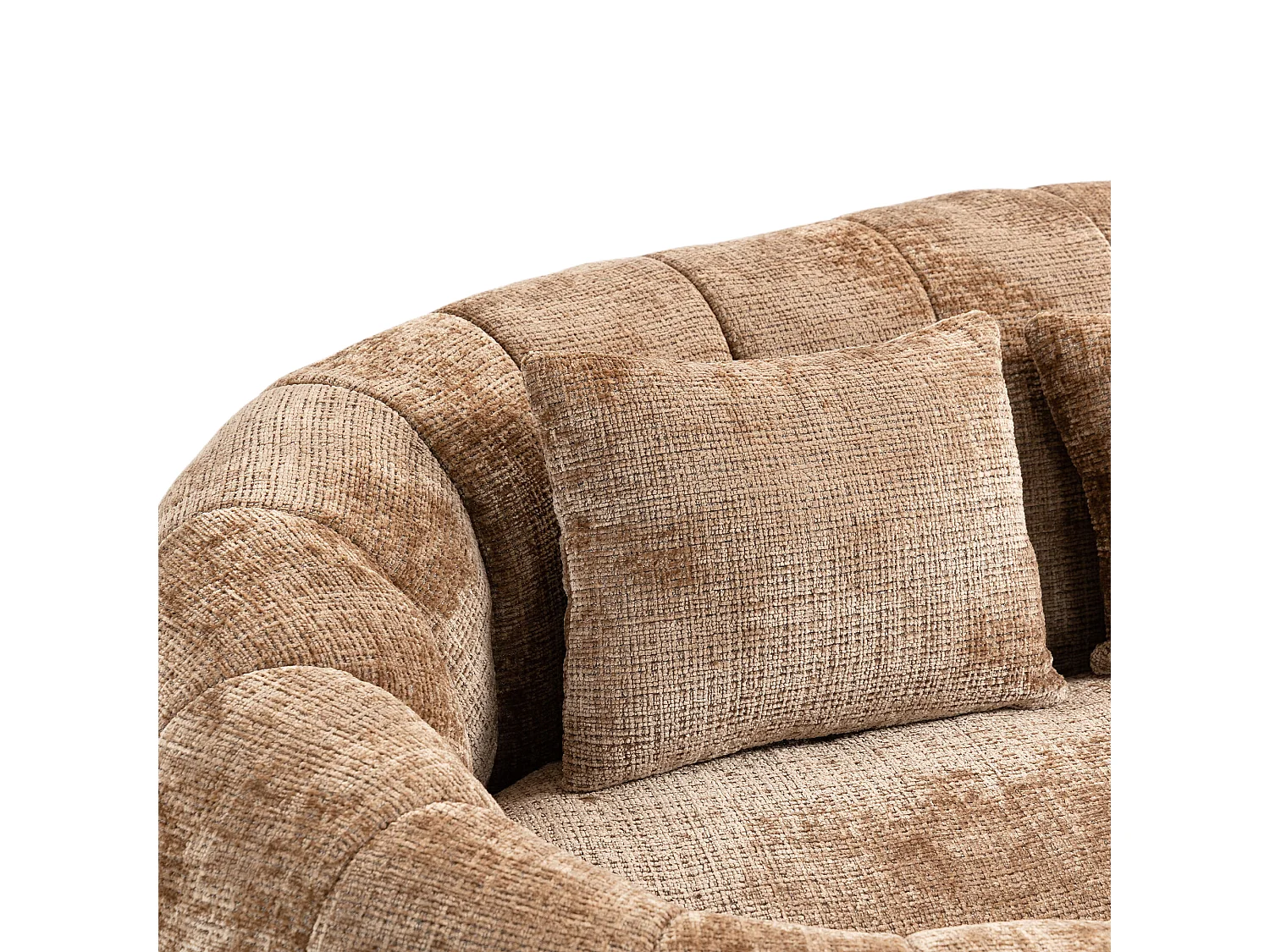 Canapé 2 places avec coussin - Canapé pour adultes et enfants- Tissu chenille café