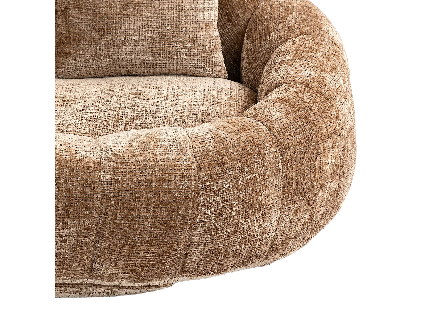 Canapé 2 places avec coussin - Canapé pour adultes et enfants- Tissu chenille café