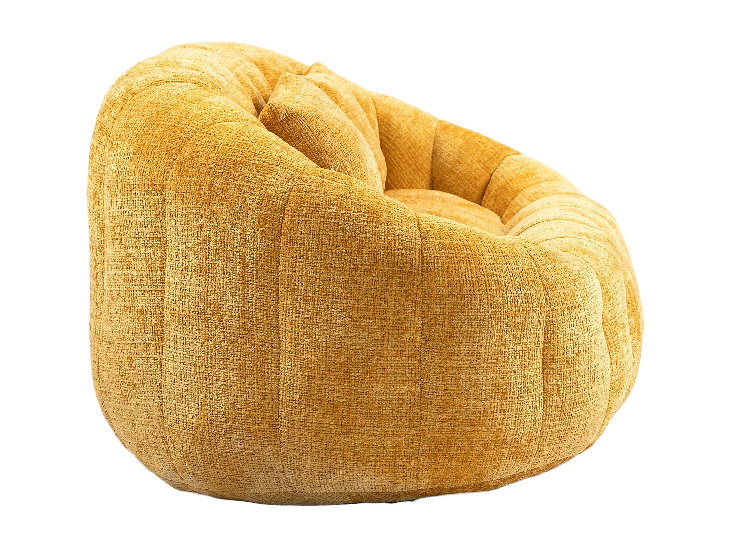 Canapé 2 places avec coussin - Canapé pour adultes et enfants- Tissu chenille jaune