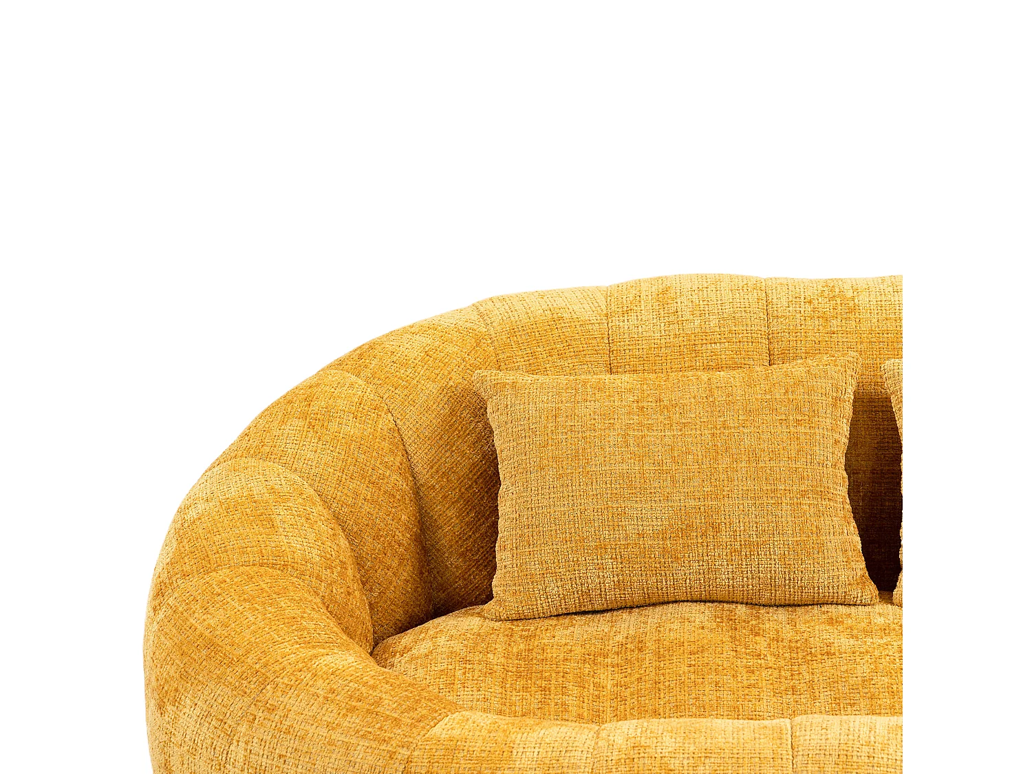 Canapé 2 places avec coussin - Canapé pour adultes et enfants- Tissu chenille jaune