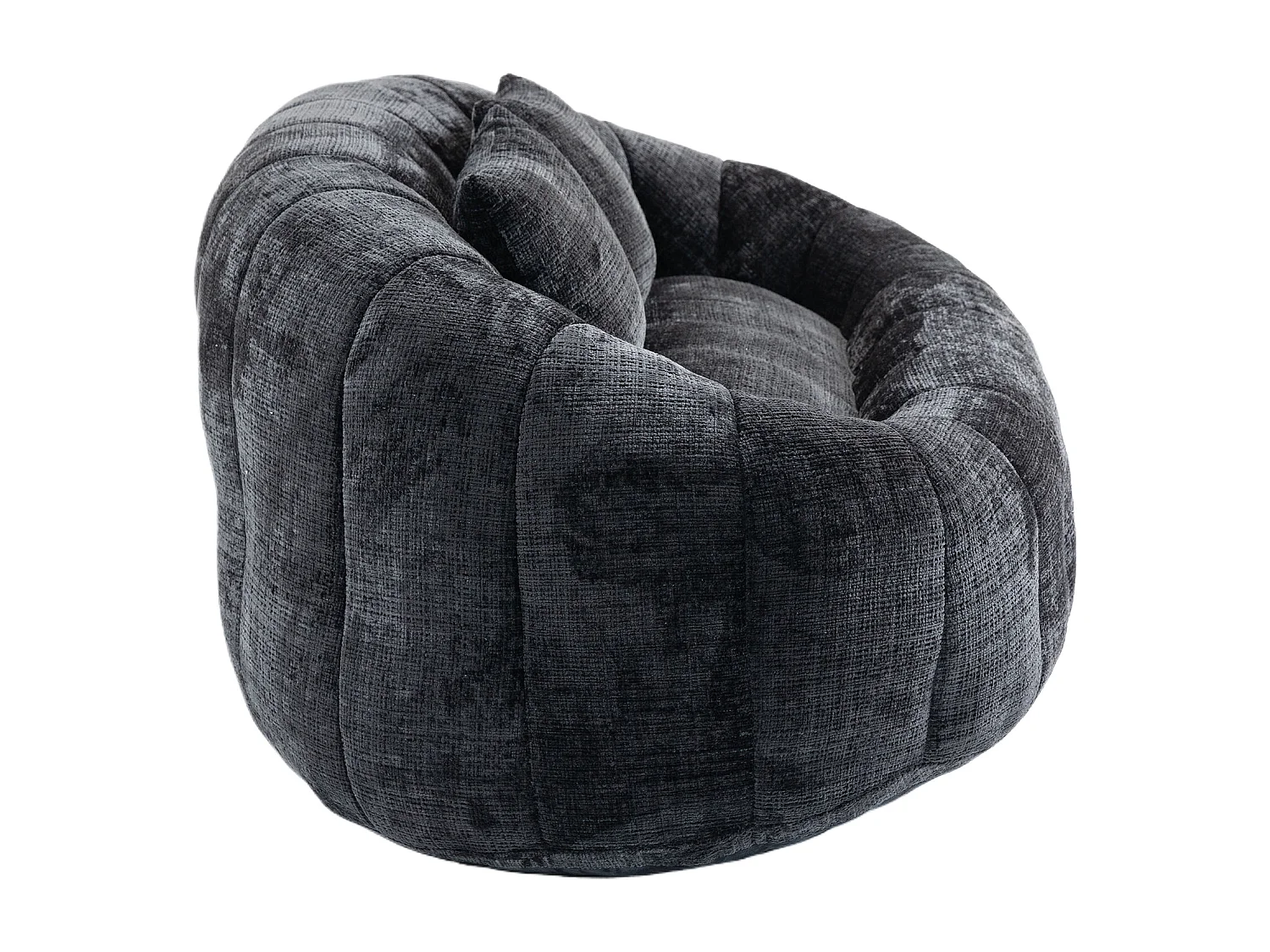 Canapé 2 places avec coussin - Canapé pour adultes et enfants- Tissu chenille noir