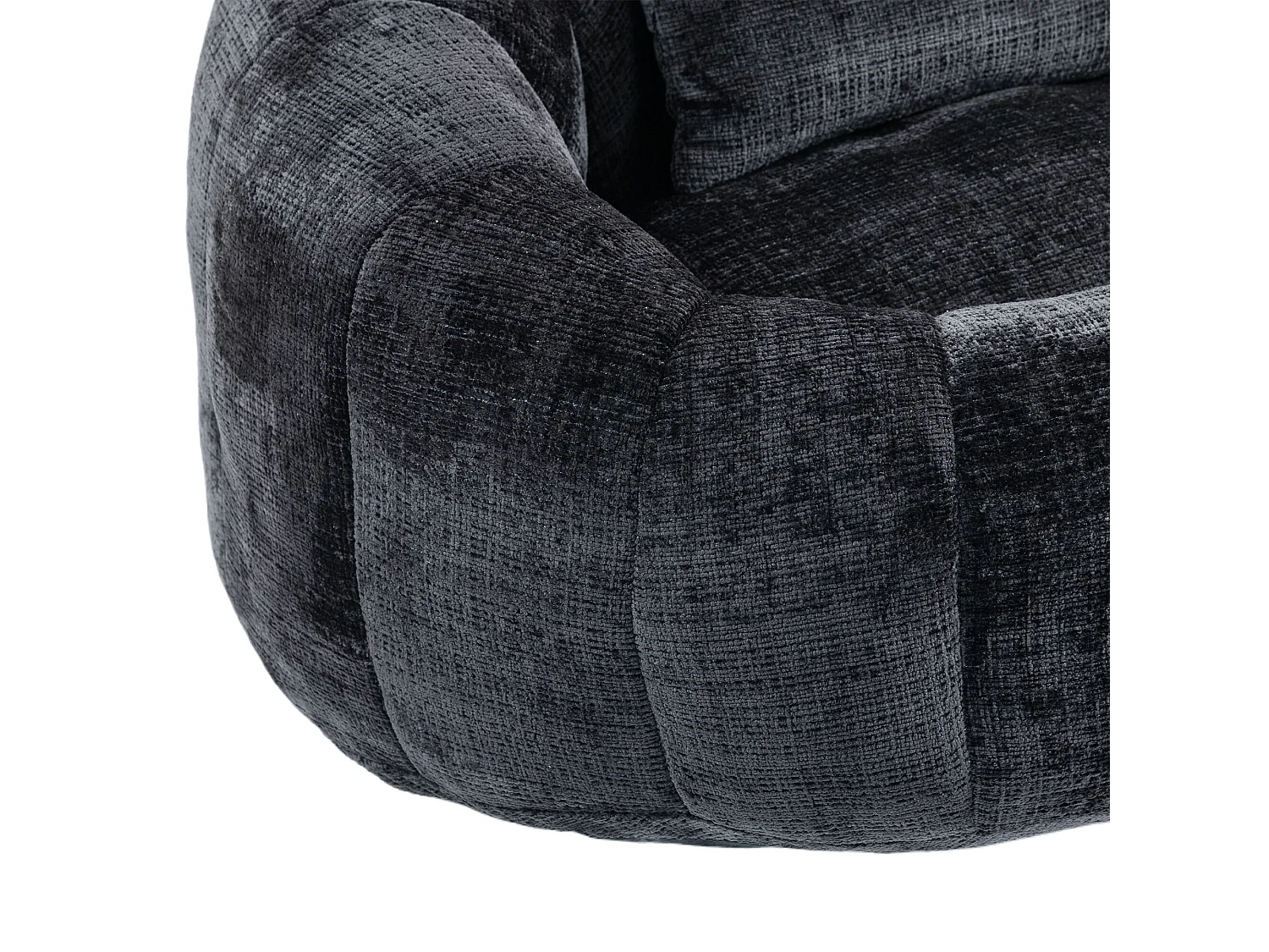 Canapé 2 places avec coussin - Canapé pour adultes et enfants- Tissu chenille noir