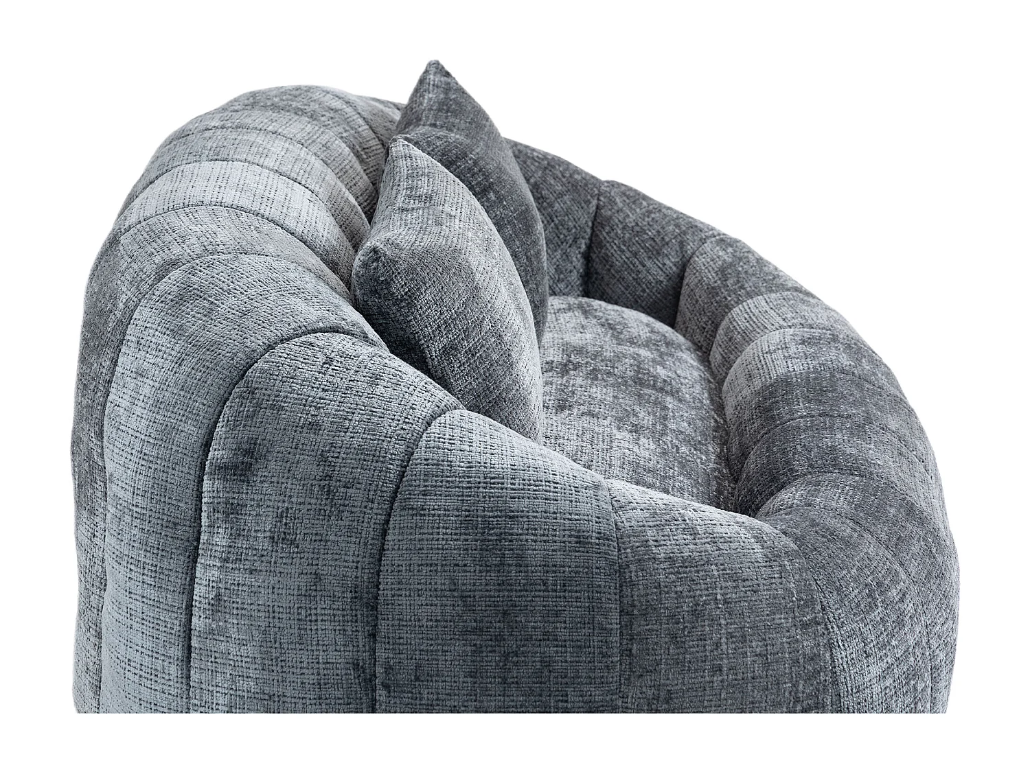 Canapé 2 places avec coussin - Canapé pour adultes et enfants- Tissu chenille gris