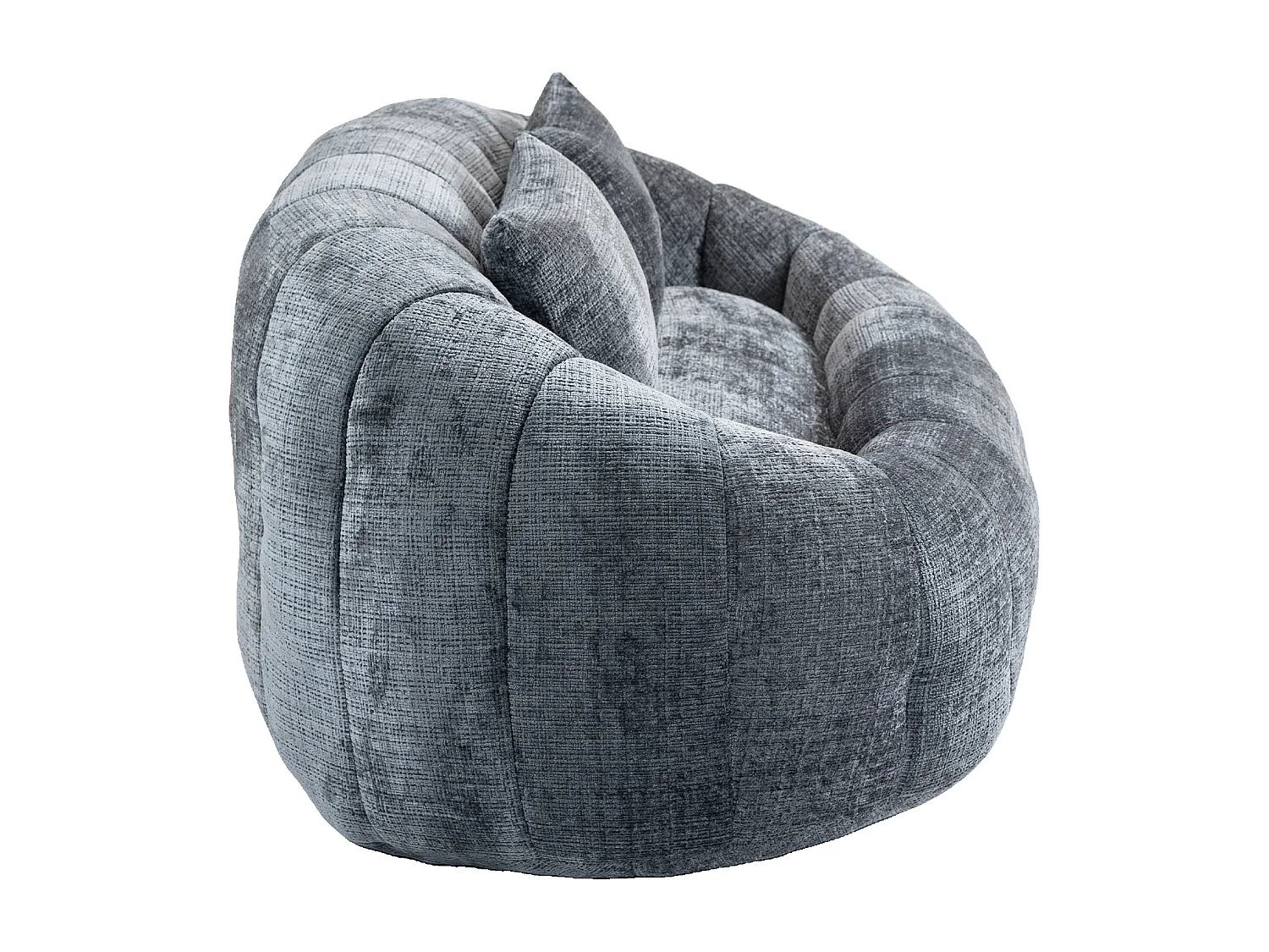 Canapé 2 places avec coussin - Canapé pour adultes et enfants- Tissu chenille gris