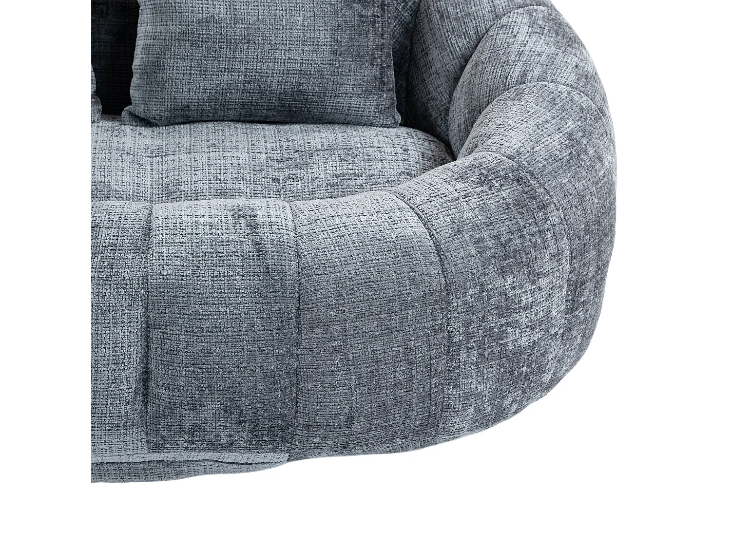 Canapé 2 places avec coussin - Canapé pour adultes et enfants- Tissu chenille gris