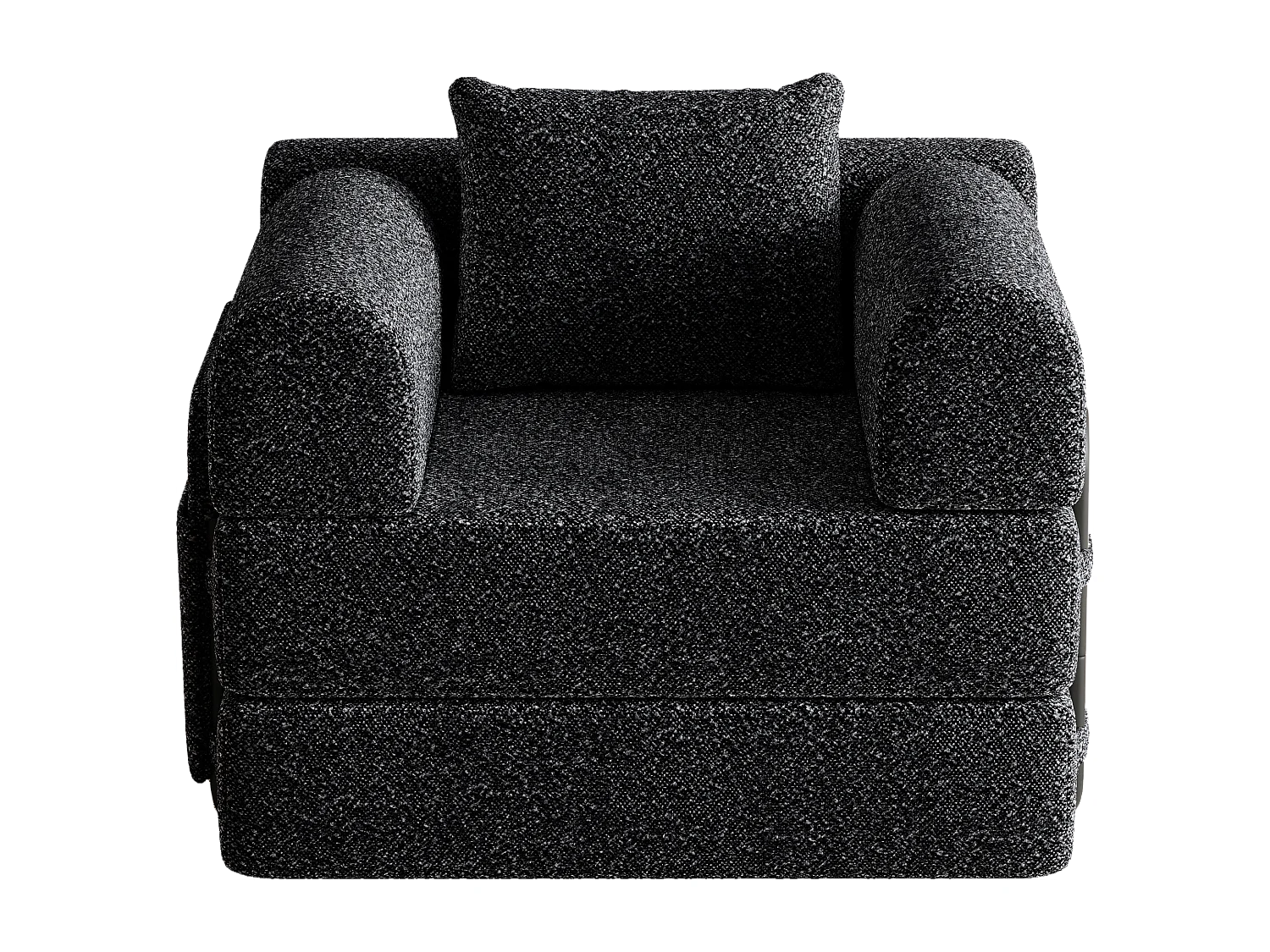 Canapé convertible Fauteuil Lit 1 Place - Tissu chenille noir