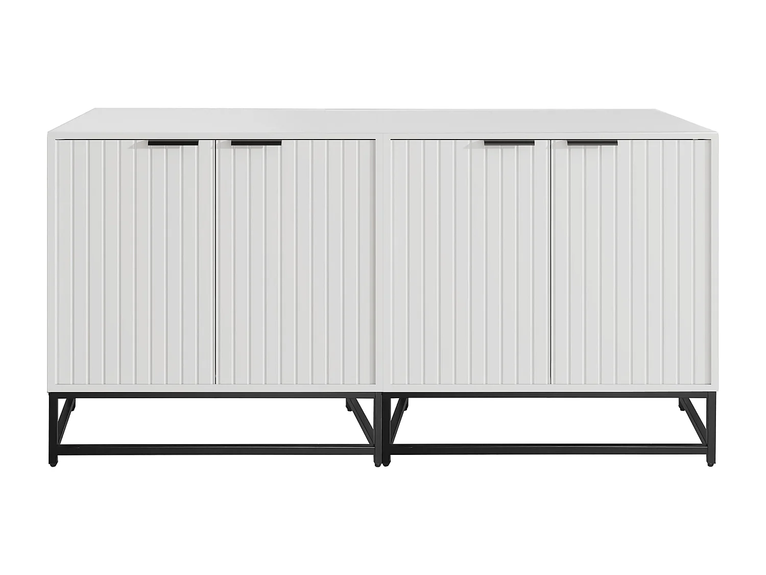 Credenza con 4 ante - Gambe in metallo - Bianco