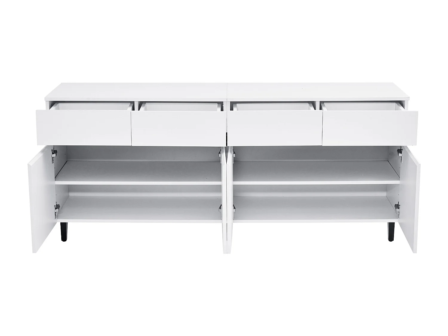 Credenza con 4 ante e 4 cassetti - Finitura bianco lucido