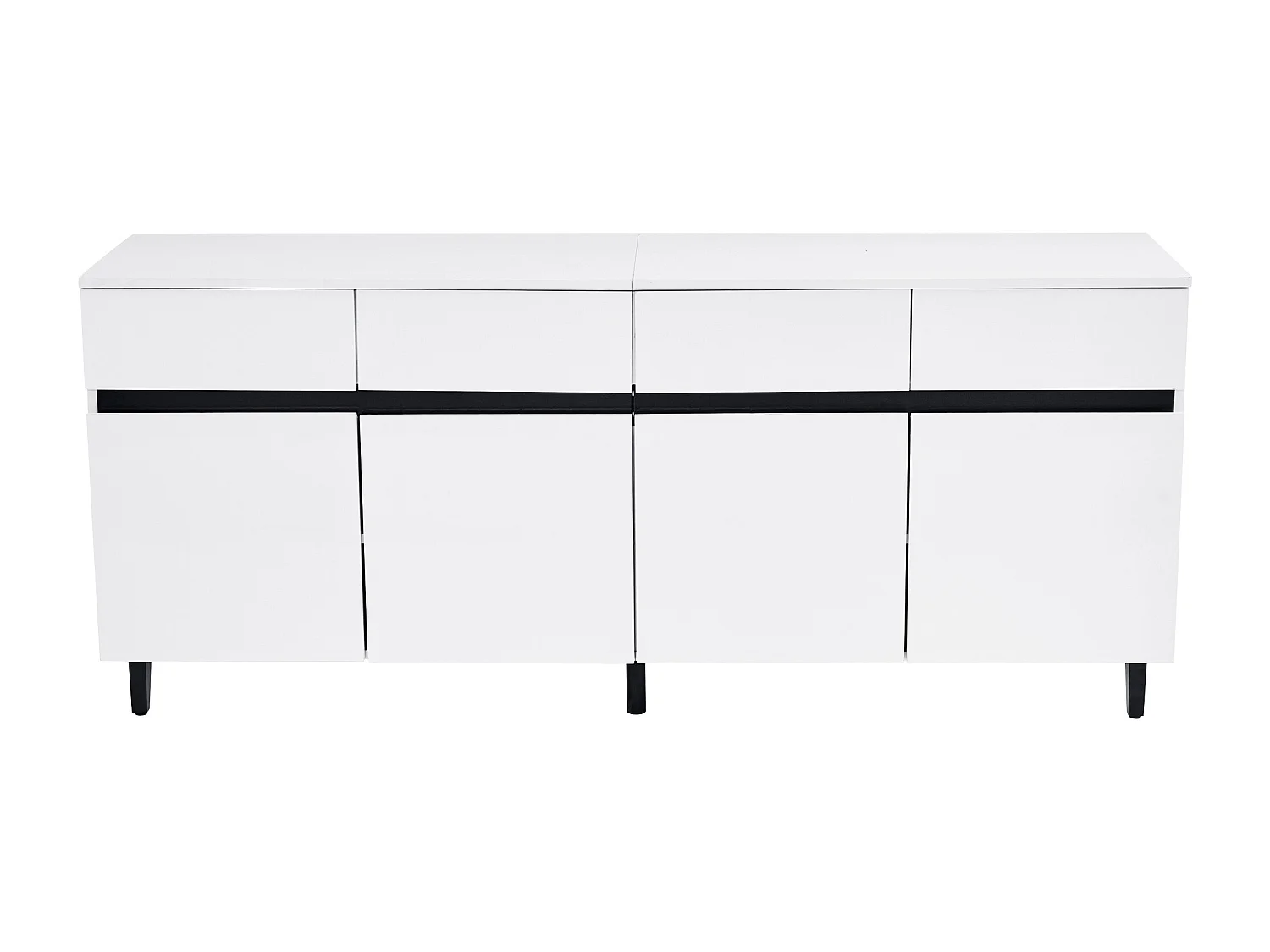 Credenza con 4 ante e 4 cassetti - Finitura bianco lucido