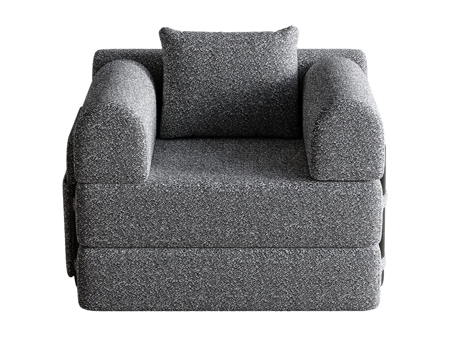 Canapé convertible Fauteuil Lit 1 Place - Tissu chenille gris