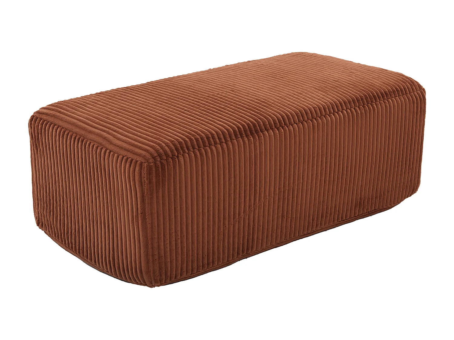 Fauteuil en tissu côtelé avec étrier, poches latérales et coussins - couleur orange