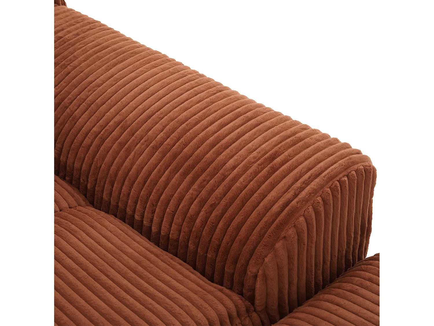 Fauteuil en tissu côtelé avec étrier, poches latérales et coussins - couleur orange