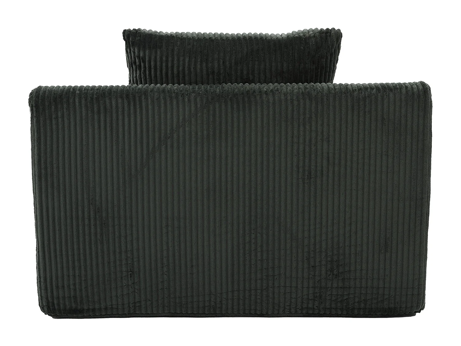 Fauteuil en tissu côtelé avec étrier, poches latérales et coussins - Vert émeraude