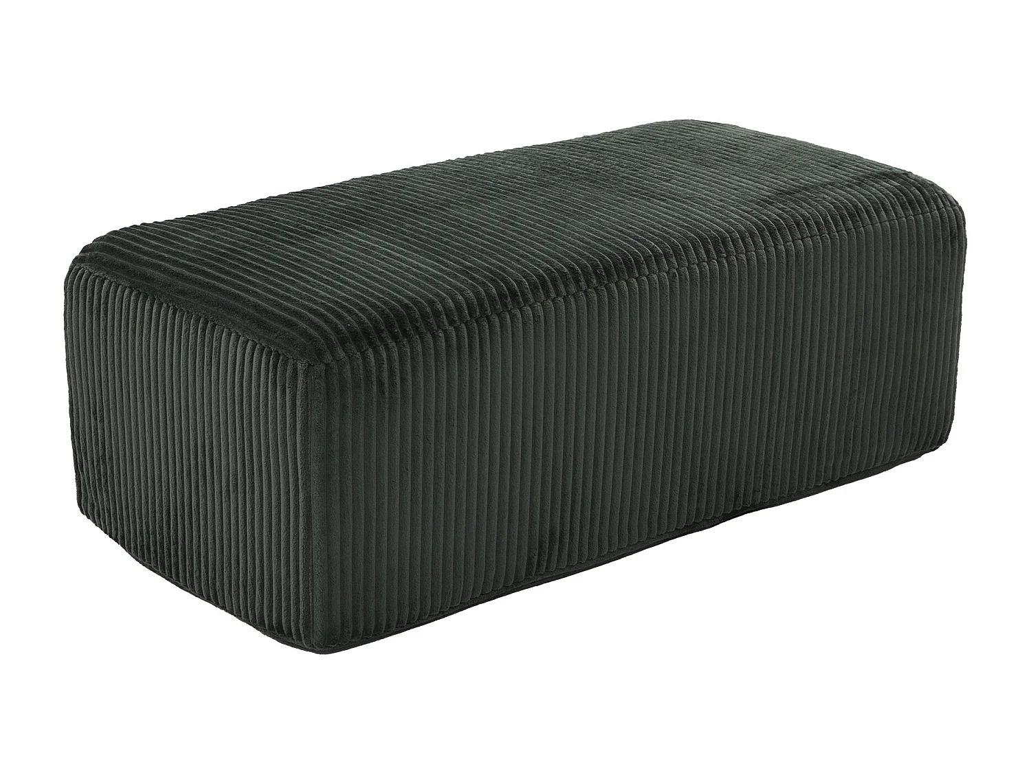 Fauteuil en tissu côtelé avec étrier, poches latérales et coussins - Vert émeraude