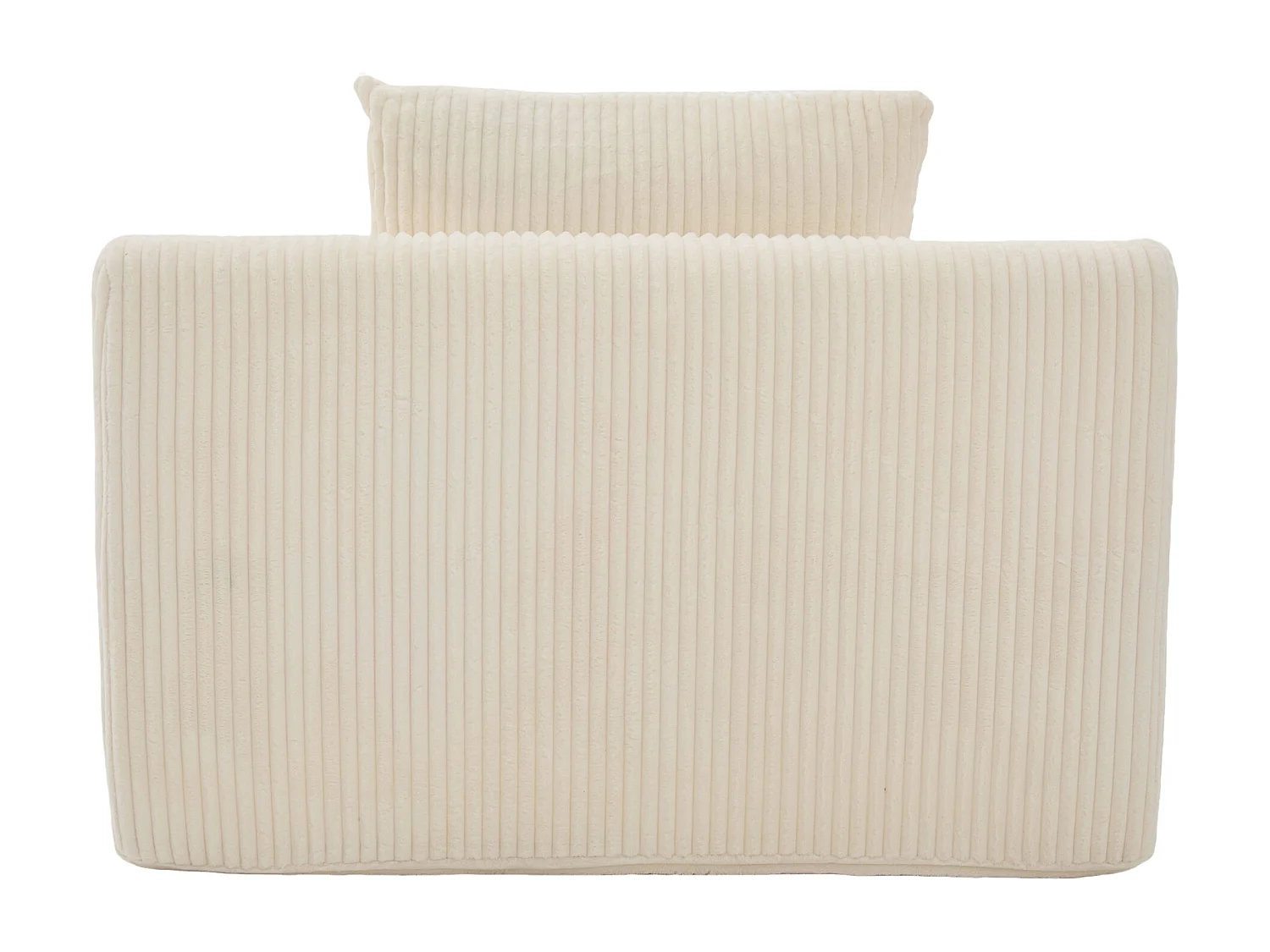 Fauteuil en tissu côtelé avec étrier, poches latérales et coussins - Beige