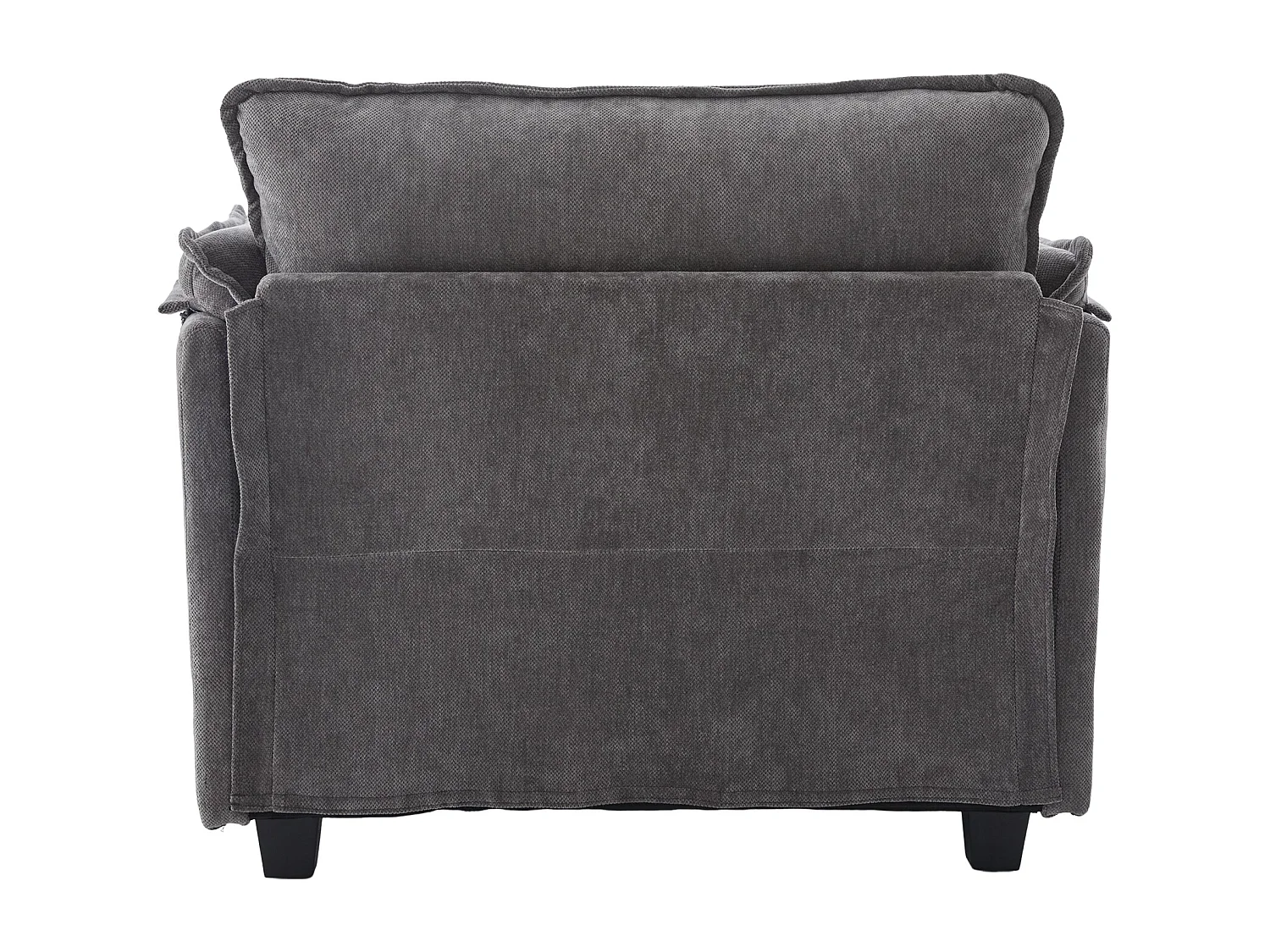 Fauteuil met opbergruimte voetenbank en kussen - Chenille stof - Grijs