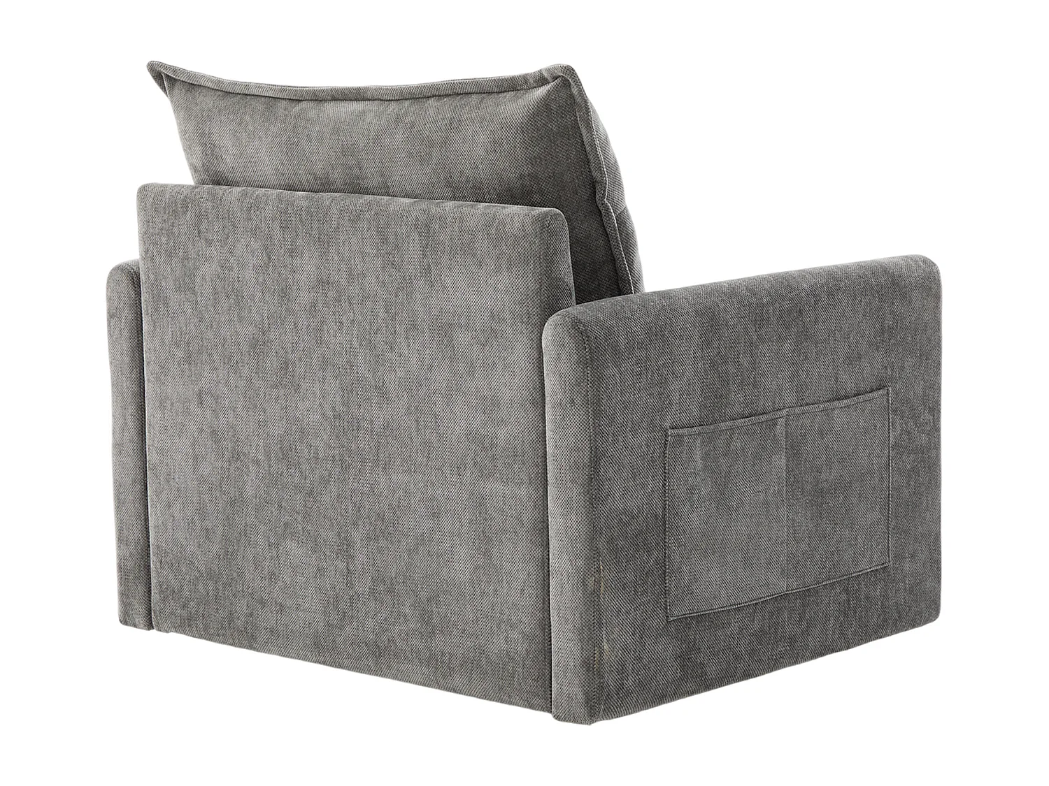 Fauteuil pivotant avec poche latérale - Tissu chenille - Gris