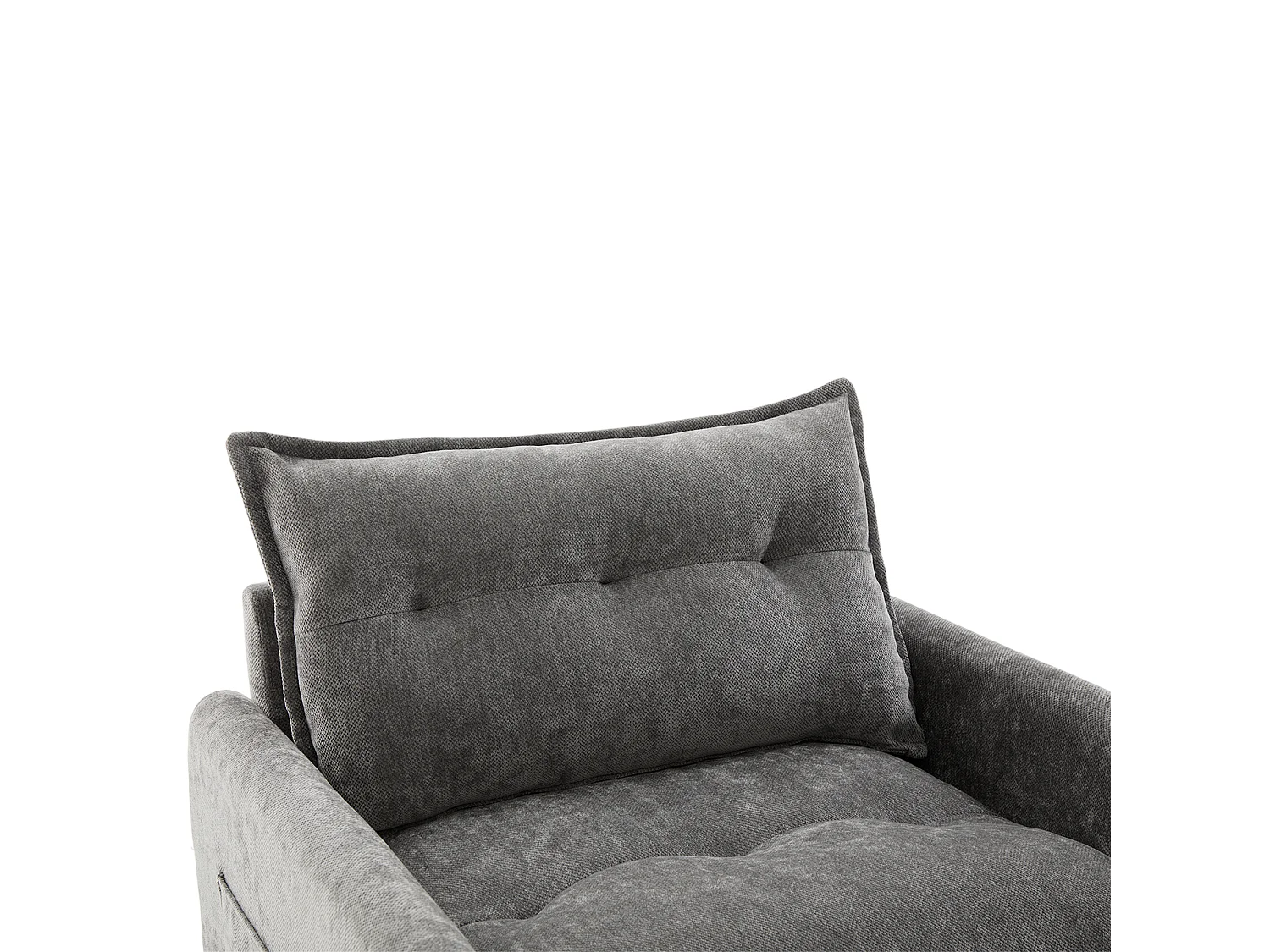 Fauteuil pivotant avec poche latérale - Tissu chenille - Gris