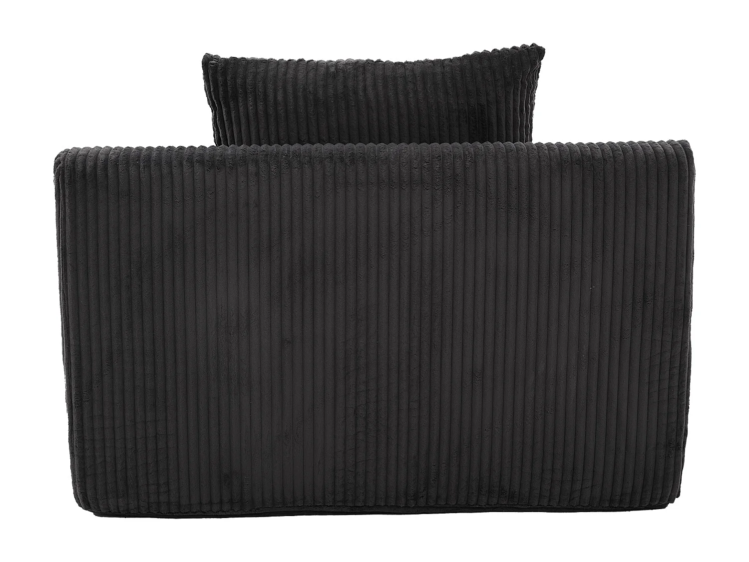 Fauteuil en tissu côtelé avec étrier, poches latérales et coussins - Gris foncé