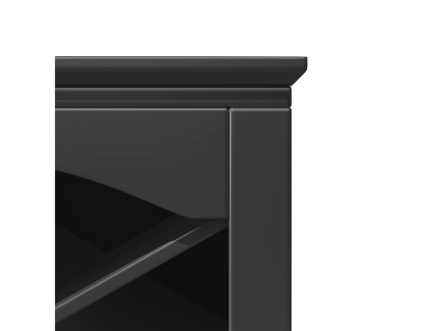 Aparador de cozinha com iluminação LED, 3 portas e 3 gavetas - Madeira MDF preta