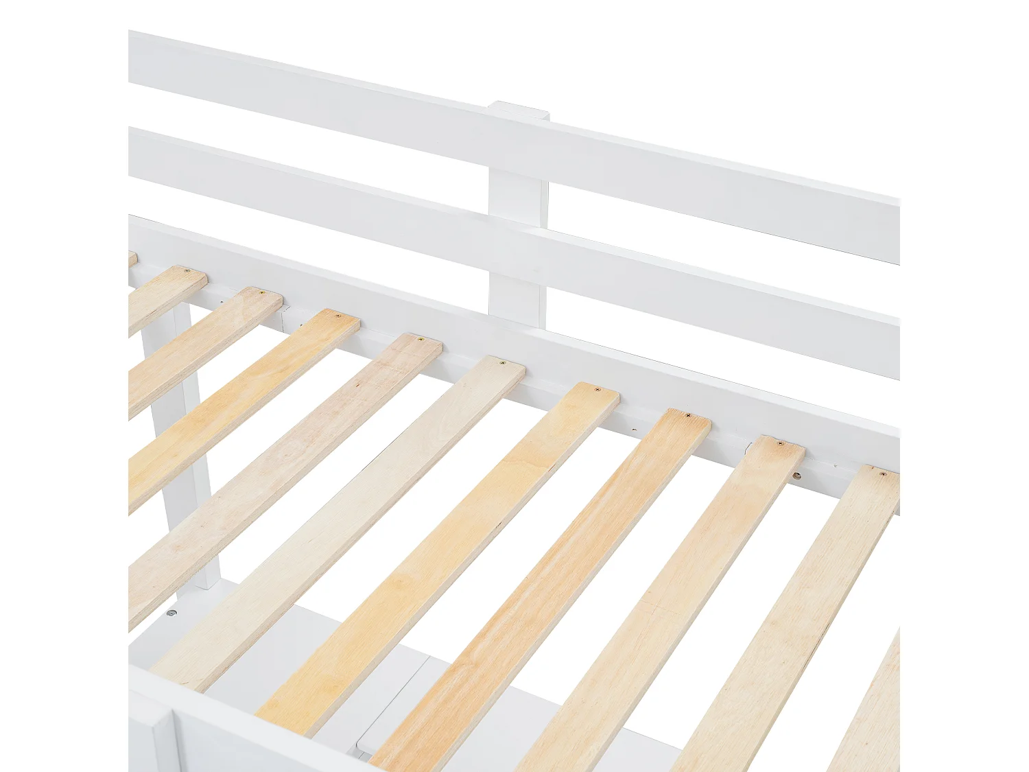 Lit superposé enfant 90x200cm avec 3 tiroirs, bureau et étagère- Bois en pin et MDF - Blanc