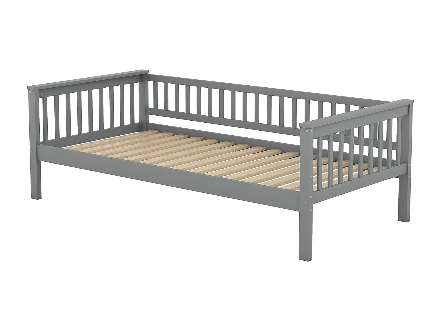 Beliche infantil 90x200cm convertível em cama individual (2 x 90x200cm) - 2 gavetas - Madeira de pinho - Cinza