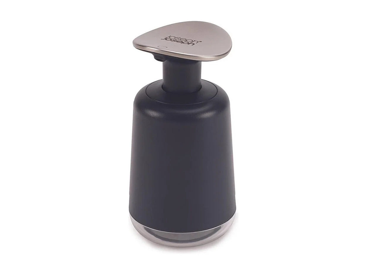 Dispensador de jabón Joseph Joseph Presto™, bomba de acero inoxidable, fácil de usar con muñeca o antebrazo, gris oscuro, práctico, capacidad de 250 ml.