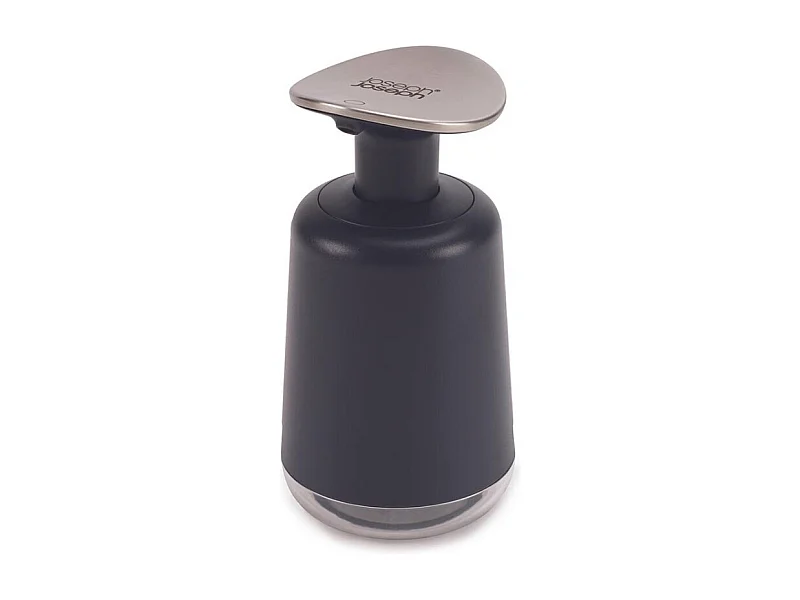 Distributeur de savon Joseph Joseph Presto™, pompe en acier inoxydable, facile à utiliser avec le poignet ou l'avant-bras, gris foncé, pratique, capacité de 250 ml.