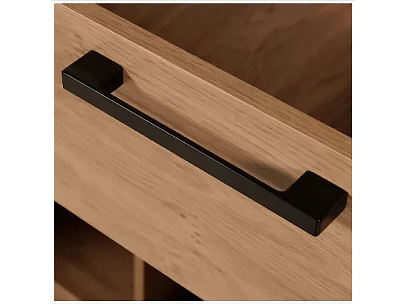 Buffet 4 portes 1 tiroir arrondis naturel/noir