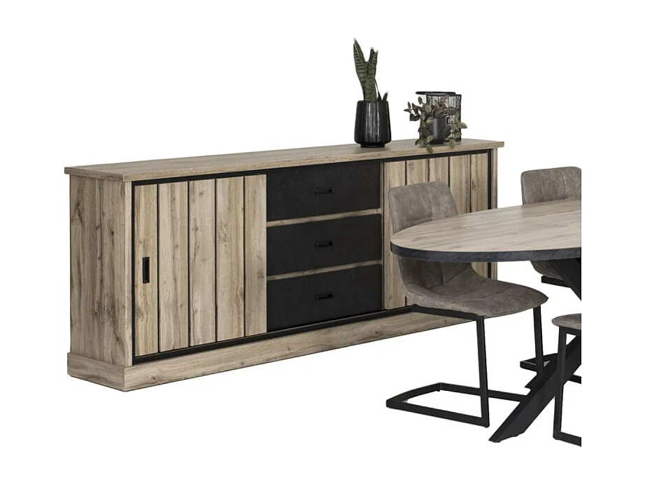 Buffet 2 portes 3 tiroirs Lena