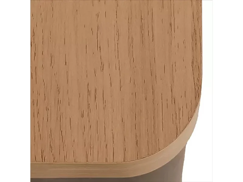 Table à manger 190 x 90 cm arrondis noir/naturel