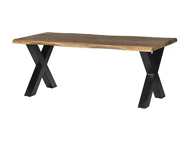 Table à manger 190 x 90 cm manguier pieds en X