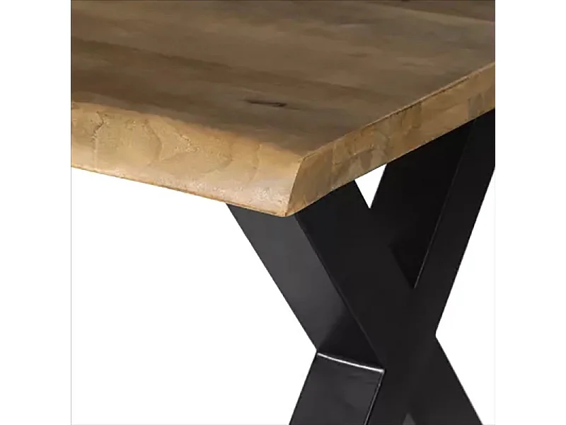 Table à manger 190 x 90 cm manguier pieds en X