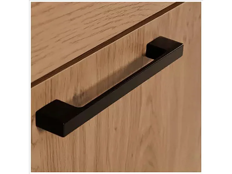 Vitrine 2+2 portes arrondis noir/naturel